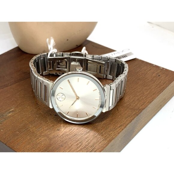 Movado Women's Watch 3601090 Bold Swiss Quartz Silver Dial Stainless Steel 34mm - Picture 8 of 14